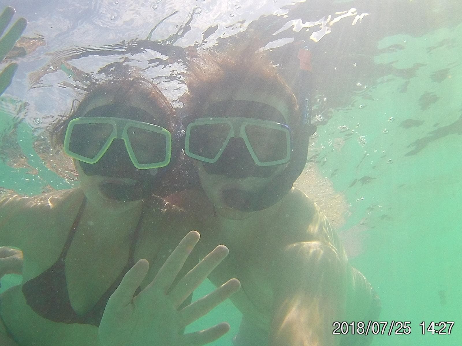 Tony and Carrie snorkelling together